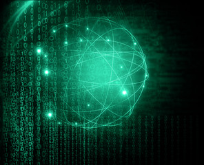 Best Internet Concept of global business.Technological green background. Rays symbols Wi-Fi, of the Internet, television, mobile and satellite communications