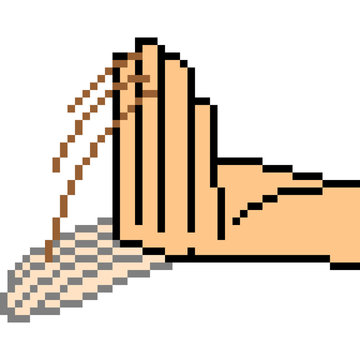 Vector Pixel Art Hand Sign Taunt