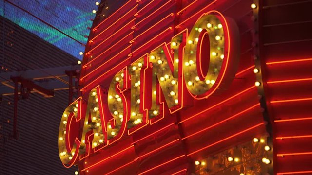 Las Vegas Casino Neon Signs at Night Nevada USA