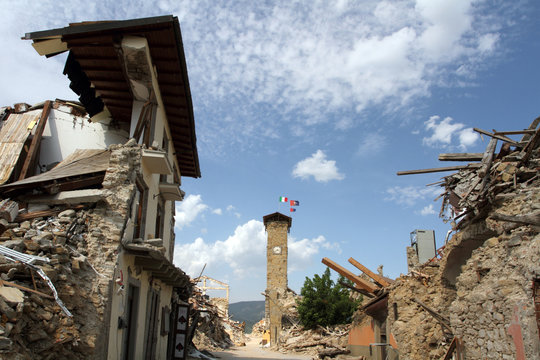 Amatrice - Italy - August 28, 2017 - The center of the country one year after the earthquake