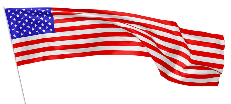 National flag of United States of America on flagpole.