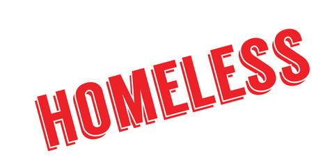 Homeless rubber stamp. Grunge design with dust scratches. Effects can be easily removed for a clean, crisp look. Color is easily changed.