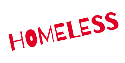 Homeless rubber stamp. Grunge design with dust scratches. Effects can be easily removed for a clean, crisp look. Color is easily changed.