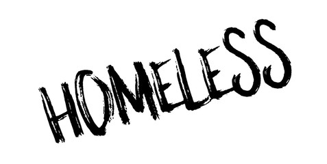 Homeless rubber stamp. Grunge design with dust scratches. Effects can be easily removed for a clean, crisp look. Color is easily changed.