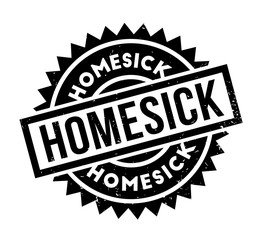 Homesick rubber stamp. Grunge design with dust scratches. Effects can be easily removed for a clean, crisp look. Color is easily changed.