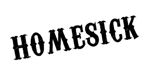 Homesick rubber stamp. Grunge design with dust scratches. Effects can be easily removed for a clean, crisp look. Color is easily changed.