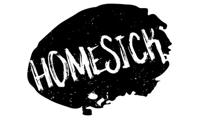 Homesick rubber stamp. Grunge design with dust scratches. Effects can be easily removed for a clean, crisp look. Color is easily changed.