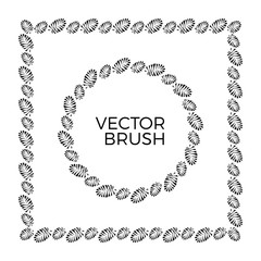 Pine cones vector seamless brush with inner and outer corner til