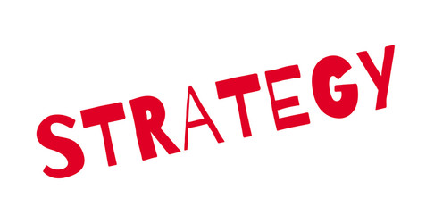 Strategy rubber stamp. Grunge design with dust scratches. Effects can be easily removed for a clean, crisp look. Color is easily changed.