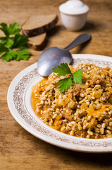 Pearl barley with vegetables