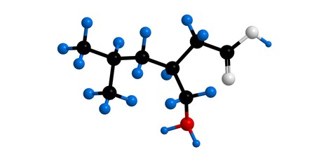 Pregabalin (Lyrica) - molecular structure, 3d rendering