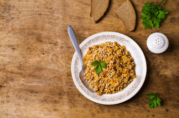 Pearl barley with vegetables