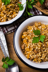 Pearl barley with vegetables