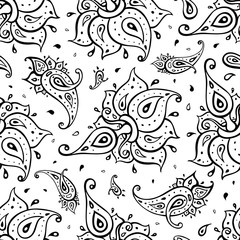 Paisley Beautiful golden seamless background.