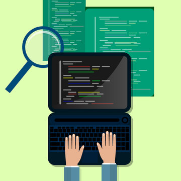 Programming and coding concept, website development, Web Design. Flat Illustration