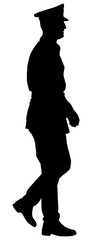 Army soldier's ceremony walking silhouette vector isolated on white background. (Memorial day, Veteran's day, 4th of july, Independence day)