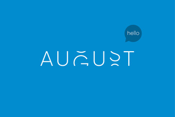 August logo with capitals letters in movement. Editable vector design.