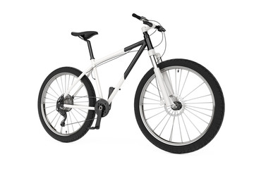 Fototapeta premium Black and White Mountain Bike. 3d Rendering