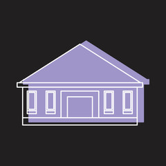 Vintage house doodle icon vector illustration for design and web isolated