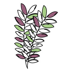 Obraz na płótnie Canvas leafs plant decorative icon vector illustration design