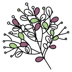 leafs plant decorative icon vector illustration design