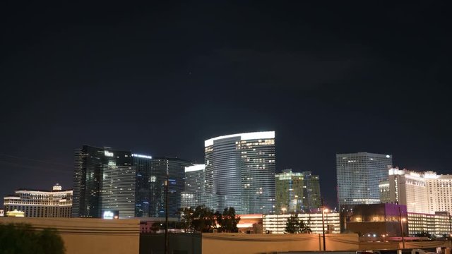 Las Vegas Strip Skyline Time Lapse of Resort Hotel and Casino at Night