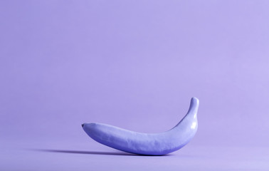 Painted funky banana on a bright background