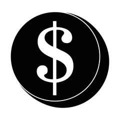 money coin icon over white background vector illustration