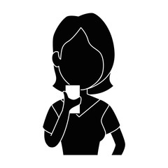 woman using a smartphone icon over white background vector illustration