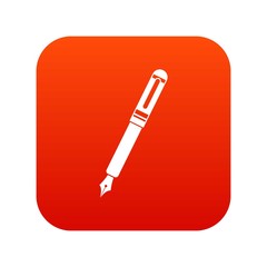 Black fountain pen icon digital red