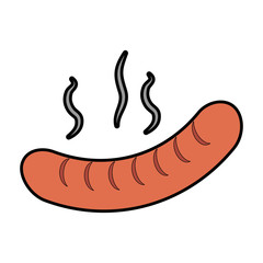 sausage icon over white background vector illustration