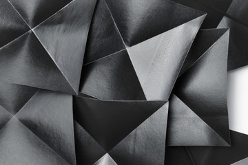 Group of black geometric shapes, top view