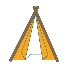 shelter tent icon over white background colorful design vector illustration