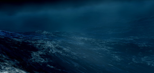 The stormy sea.3d render - obrazy, fototapety, plakaty
