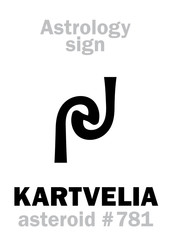 Astrology Alphabet: KARTVELIA, asteroid #781. Hieroglyphics character sign (single symbol).