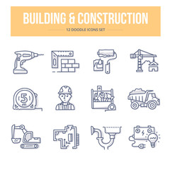 Building & Construction Doodle Icons