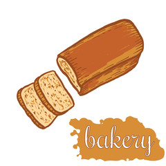 Hand drawn decorative bread bakery . Vector Illustration.