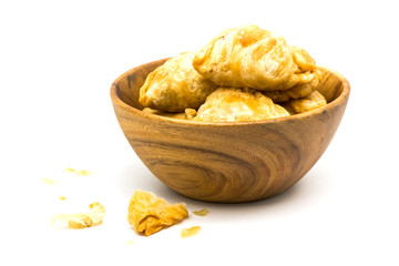 Curry Puffs in a wooden bowl