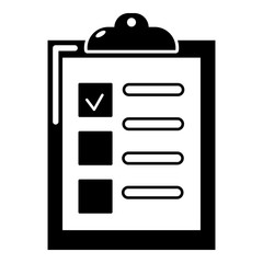 Checklist icon, simple black style