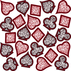 Poker casino seamless background, vector illustration