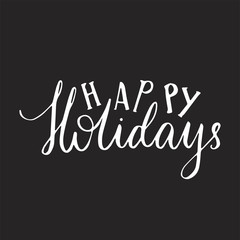 Obraz premium Merry Christmas lettering typography. Handwriting text design with winter handdrawn lettering. Happy New Year greeting vector card decoration. Happy holidays.