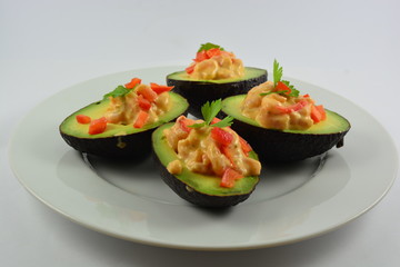 avocado with shrimp cocktail 