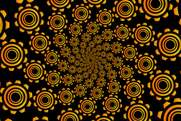 Icon gearwheel, Vector golden gears on a black background,