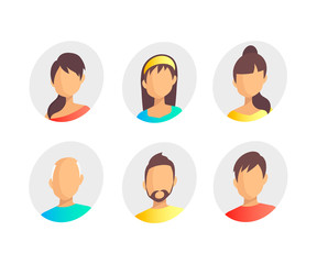 People Icon flat  Isolated Background. Set flat icons of people: man, woman, child, girl, old man. User sign icon. Person symbol.