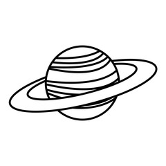 planet saturn with planetary ring system astronomy vector illustration