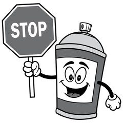 Spray Can with Stop Sign Illustration