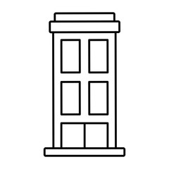outline building structure architecture apartment vector illustration