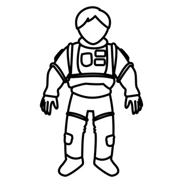 astronaut space suit people science astronomy on white background vector illustration
