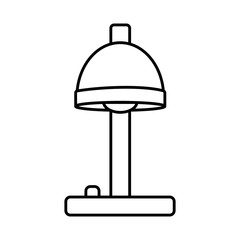 desk lamp bulb light button appliance outline vector illustration