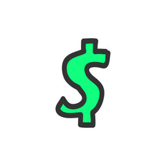 doodle dollar symbol